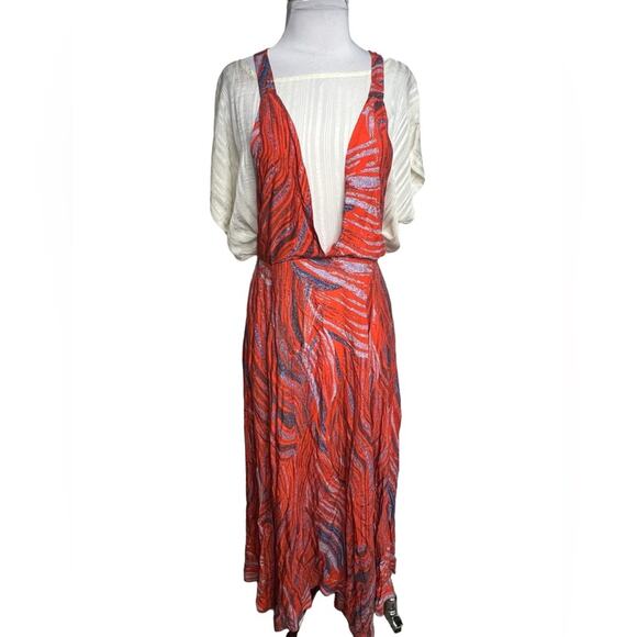 Free people Thousand Kisses Maxi Dress in Red Combo Sz M - Picture 4 of 9